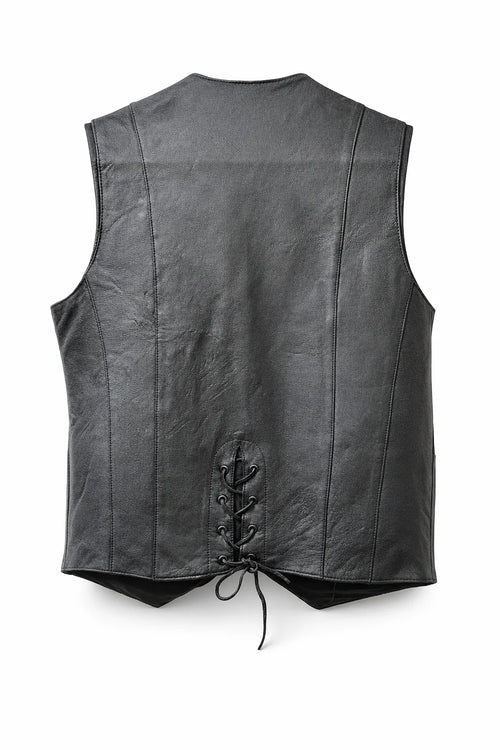 True Grit — Women's Classic Black Leather Club Vest