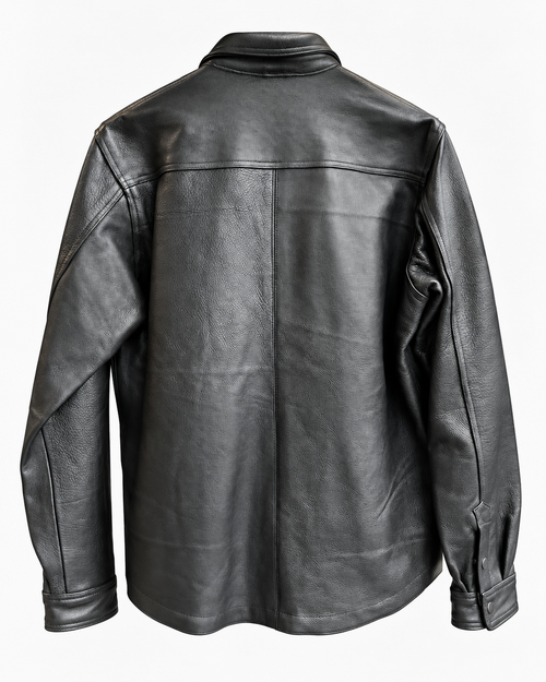 Long Sleeve Leather Shirt Men's