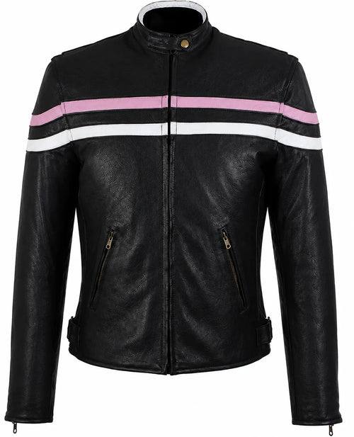 Twin Mirage — Women's Reversible Genuine Leather Motorcycle Jacket — 2 Looks in 1