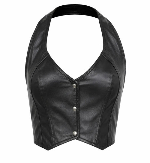 HASBRO Women's Halter Top with buttons