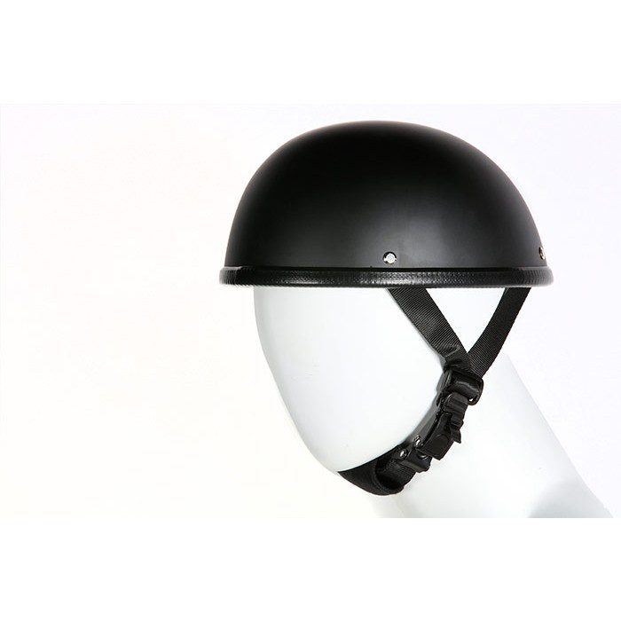 Midnight Bowl — Matte Black Beanie-Style Novelty Motorcycle Helmet