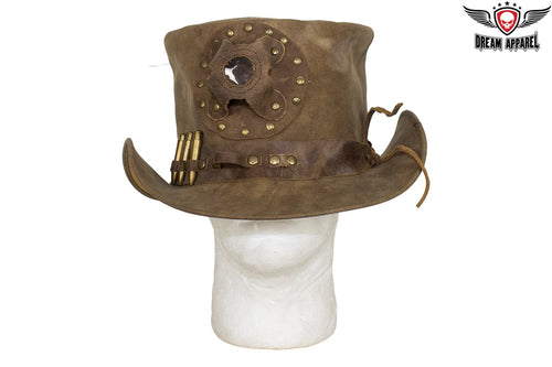 Brown Leather Deadman Top Hat — Hats, Hasbro Leather