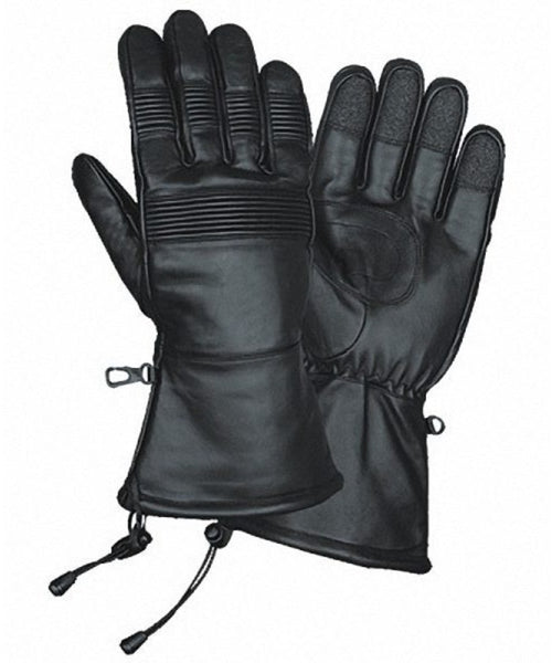 Men’s Leather Motorcycle Gauntlet Gloves HI294 — Riding Gloves, Hasbro Leather