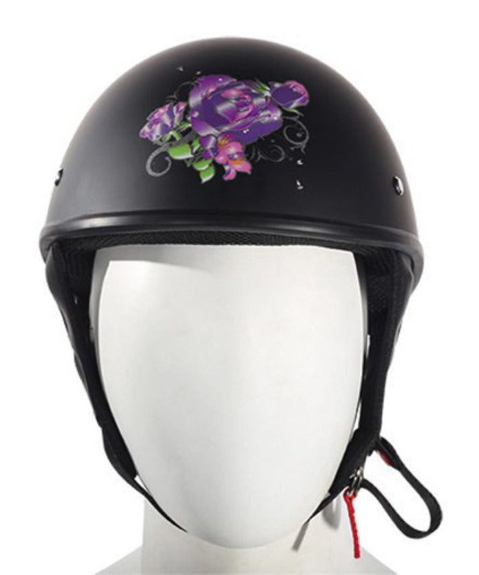 Women's Purple-Rose Tribal DOT Helmet