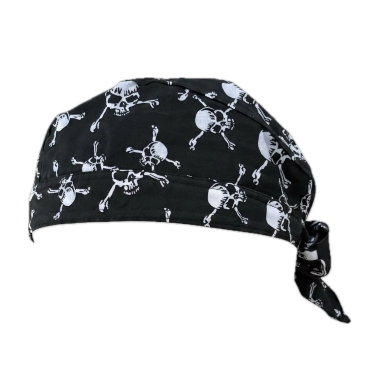 Midnight Bones Black Skull Biker Bandana Cap