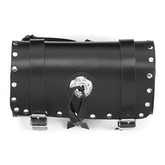10-Inch Motorcycle Tool Bag — Compact Leather Handlebar Bag — alternate view 2, Hasbro Leather