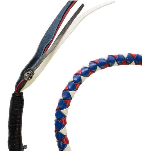 Red, White & Blue Get Back Whip For Motorcycles — alternate view 3, Hasbro Leather