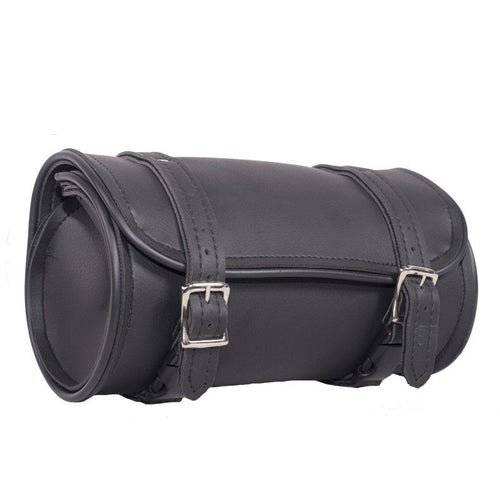 10-Inch Plain PVC Motorcycle Tool Bag With Double Roller Buckle Straps — Tool Bags, Hasbro Leather
