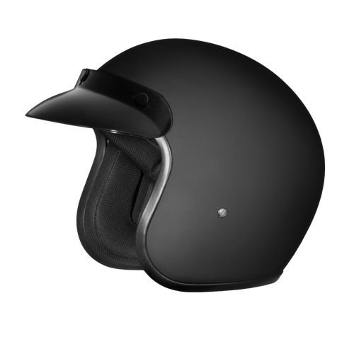Daytona Cruiser – Dull Black; DOT Approved — Motorcycle Helmets, Hasbro Leather