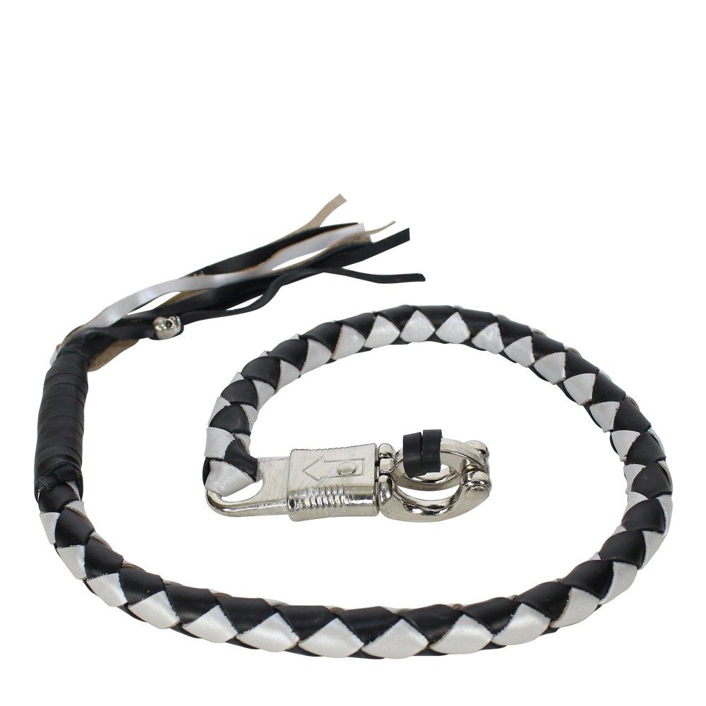 Chrome Runner — 36-Inch Black & Silver Get-Back Whip