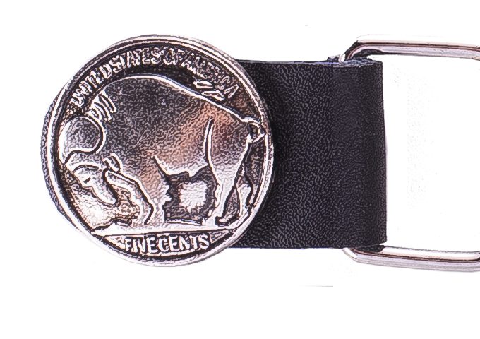 Vest Extender W/ Nickled Buffalo Head Graphic — alternate view 2, Hasbro Leather