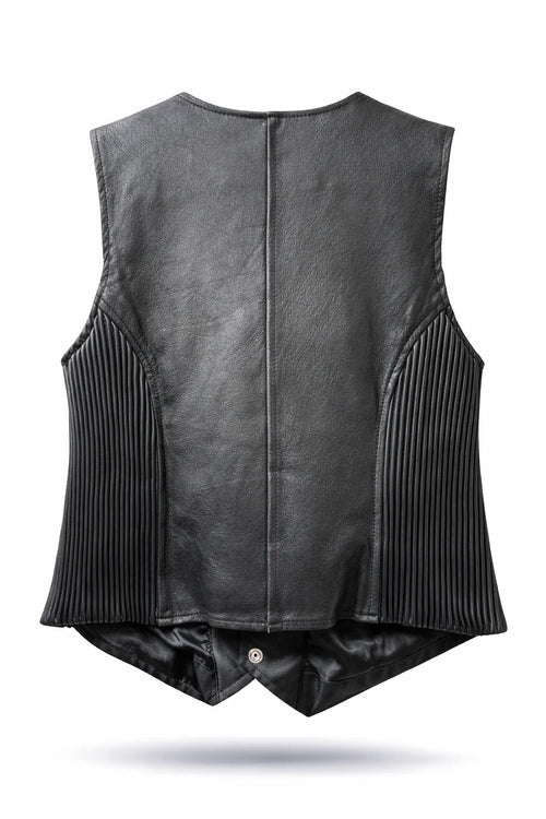 Buffalo Jane — Women's Classic Black Genuine Leather Biker Vest