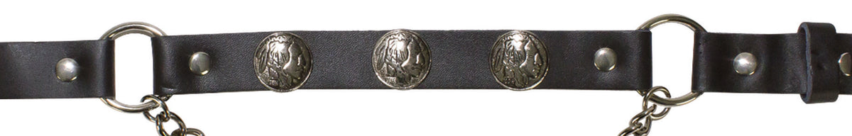 Indian Head Nickel Boot Chain — alternate view 2, Hasbro Leather