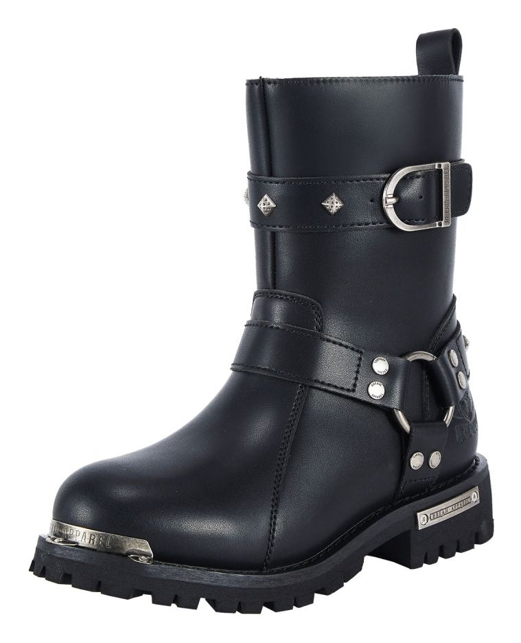 Women's Studded Harness Motorcycle Boots