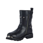 Women's Studded Harness Motorcycle Boots