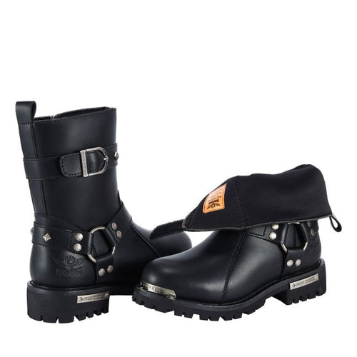 Women's Studded Harness Motorcycle Boots
