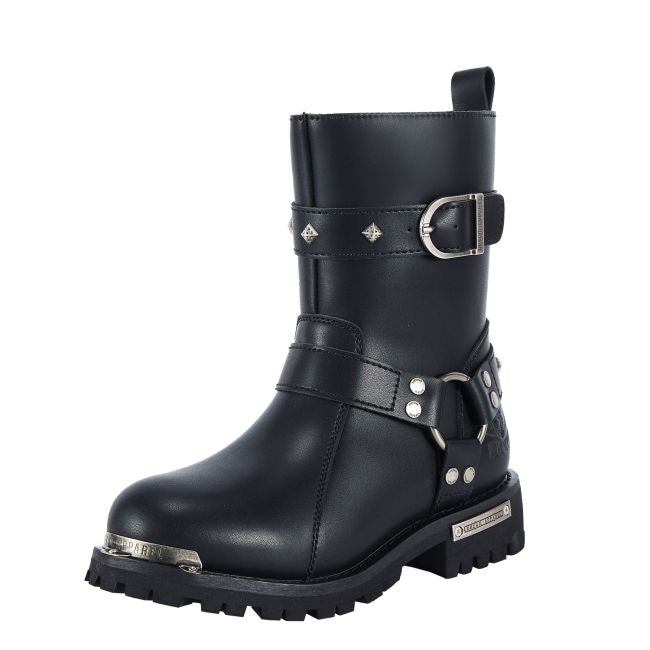 Women's Studded Harness Motorcycle Boots
