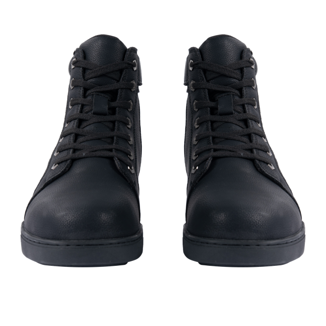 Men's Biker Boots with Ankle Straps &amp; Ring — Black