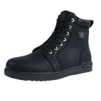 Men's Biker Boots with Ankle Straps &amp; Ring — Black