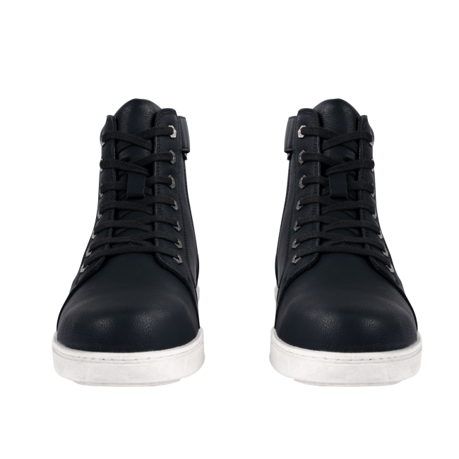 Men's Biker Boots with Ankle Straps &amp; Ring — White