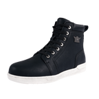 Men's Biker Boots with Ankle Straps &amp; Ring — White