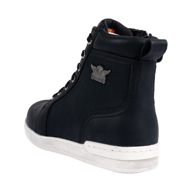 Men's Biker Boots with Ankle Straps &amp; Ring — White