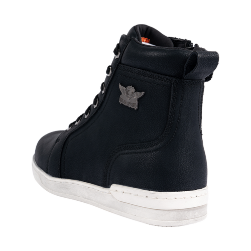Men's Biker Boots with Ankle Straps &amp; Ring — White