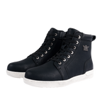 Men's Biker Boots with Ankle Straps &amp; Ring — White