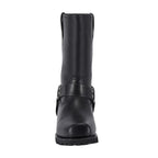 Men's Mid-Calf Square Toe Waterproof Biker Boots — Black