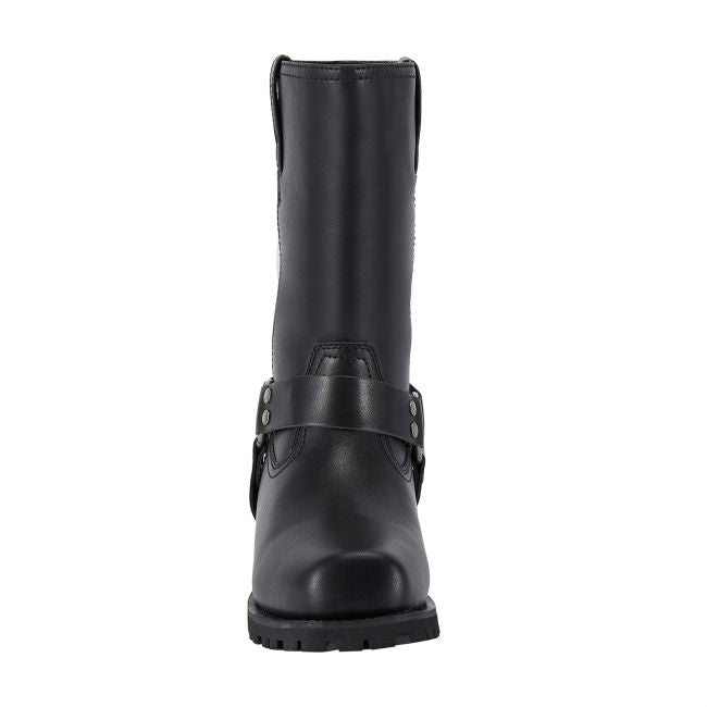 Men's Mid-Calf Square Toe Waterproof Biker Boots — Black