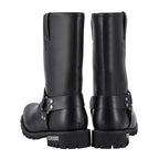Men's Mid-Calf Square Toe Waterproof Biker Boots — Black