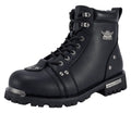 Men’s Waterproof Motorcycle Riding Boots — Black Side Zipper Low Heel — Men's Boots, Hasbro Leather