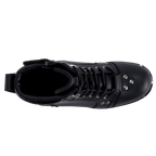 Men's Waterproof Motorcycle Riding Boots — Black Side Zipper Low Heel