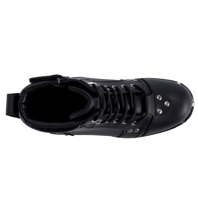 Men's Waterproof Motorcycle Riding Boots — Black Side Zipper Low Heel