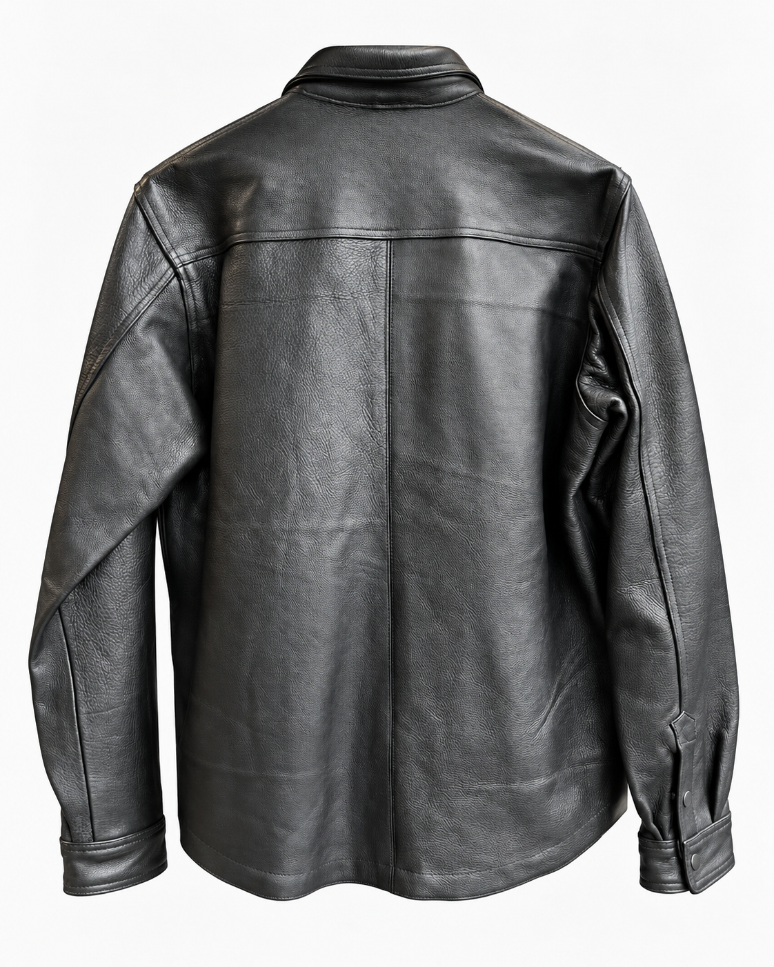 Long Sleeve Leather Shirt Men's