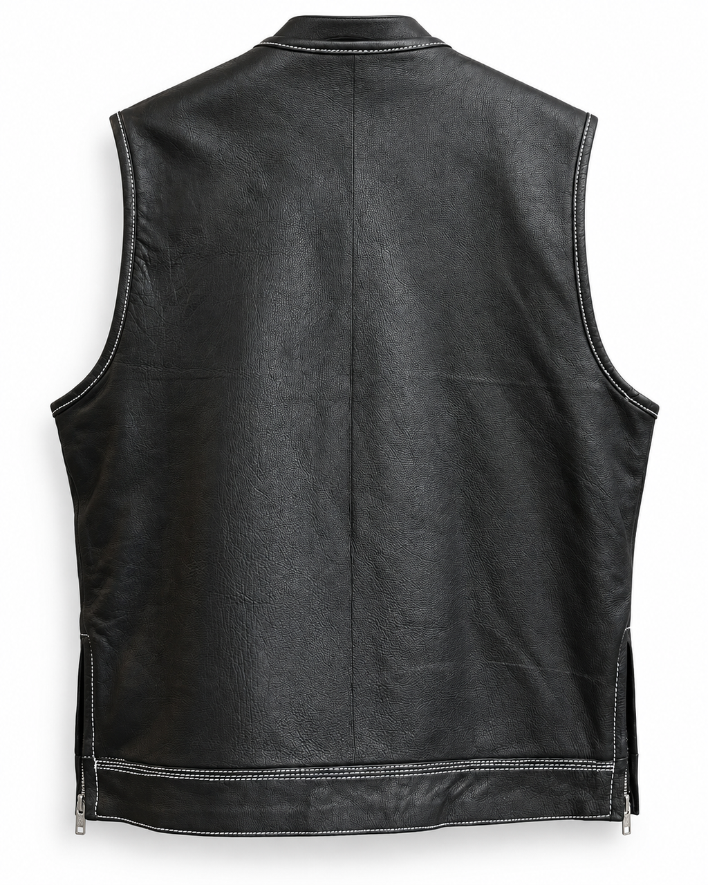 Black Men's Club Vest with white stitching