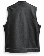 Black Men's Club Vest with white stitching