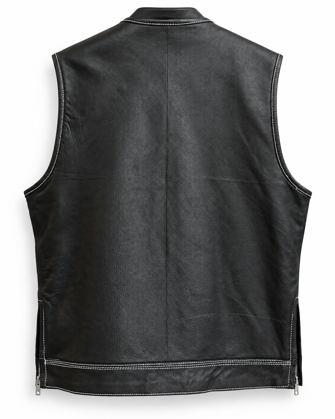 Black Men's Club Vest with white stitching