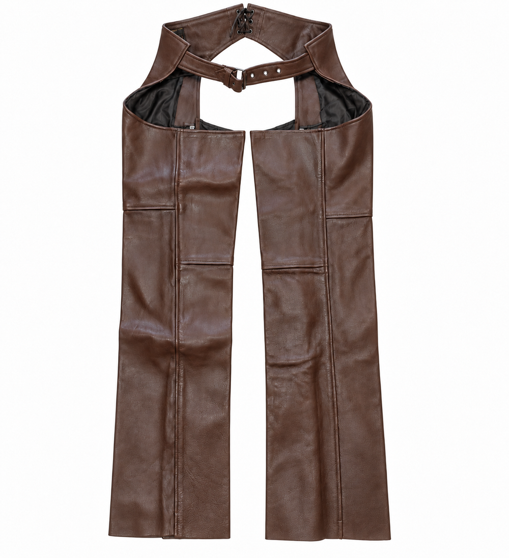 HASBRO Dark Brown Leather Cowhide Chaps