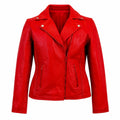 Red Leather Moto Biker Jacket – Genuine Leather