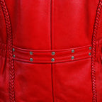Red Leather Moto Biker Jacket – Genuine Leather