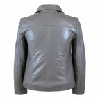 Women’s Grey Lambskin Leather Jacket – Soft &amp; Lightweight