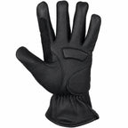 Night Rider Black Leather Motorcycle Gloves — Reflective & Vented