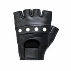 Summer Rider — Fingerless Genuine Leather Motorcycle Riding Gloves GL2008-11