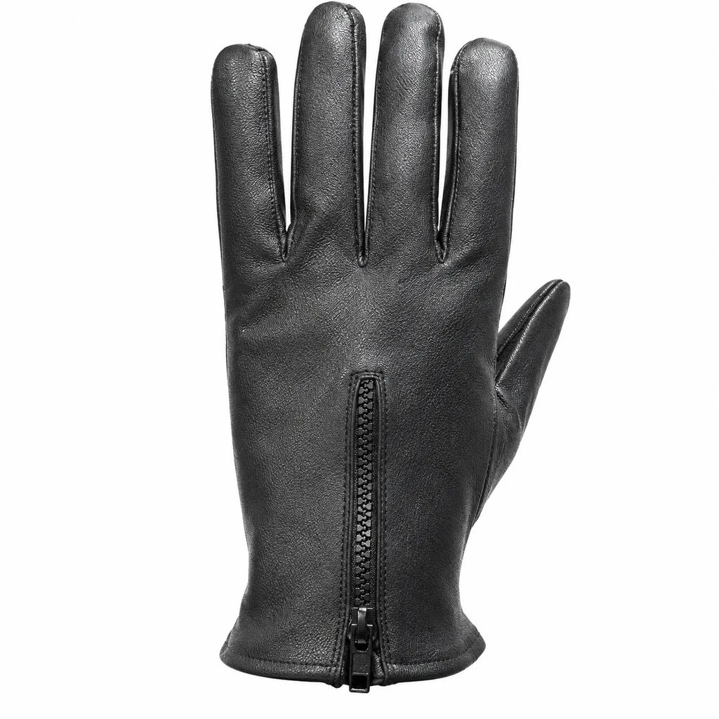 The Torque — Genuine Leather Motorcycle Driving Gloves With Zip Closure