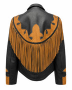 Sierra Rose Women’s Western Fringe Cowhide Jacket
