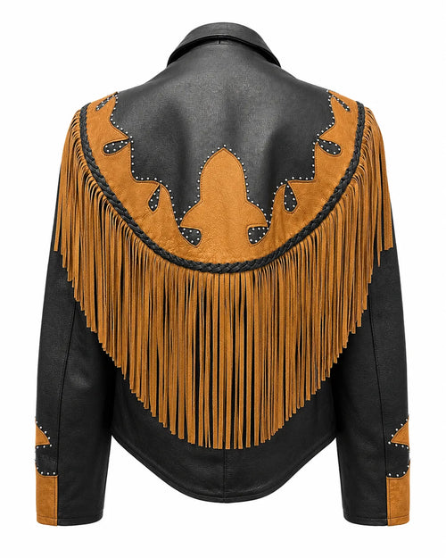 Sierra Rose Women’s Western Fringe Cowhide Jacket