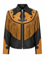 Sierra Rose Women’s Western Fringe Cowhide Jacket
