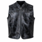 Black Viper Snake-Texture Cowhide Club Vest