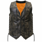 The Rustler 1.5mm Distressed Cowhide CCW Motorcycle Vest